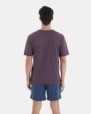 PIJAMA CORTO DE HOMBRE DE PUNTO LISTADO NARANJA Y AZUL
