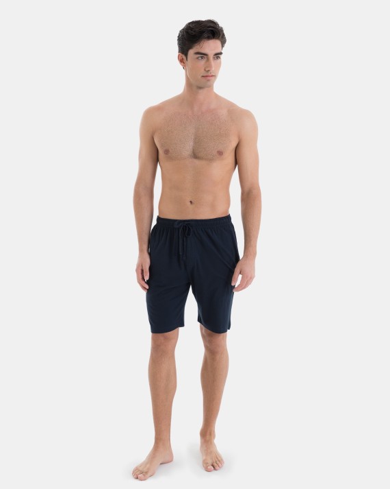 PANTALÓN CORTO DE PIJAMA DE HOMBRE EN COLOR AZUL