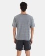 Men's short pajama in jacquard knit in gray color