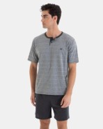 Men's short pajama in jacquard knit in gray color