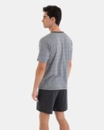 Men's short pajama in jacquard knit in gray color
