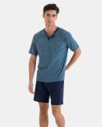 PIJAMA LARGO DE HOMBRE DE PUNTO JACQUARD EN COLOR VERDE