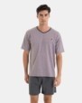 PIJAMA CORTO DE HOMBRE DE PUNTO JACQUARD EN COLOR GRIS