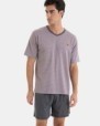 PIJAMA CORTO DE HOMBRE DE PUNTO JACQUARD EN COLOR GRIS