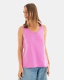 CAMISETA BÁSICA DE MUJER SIN MANGAS ROSA