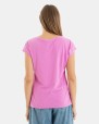 CAMISETA BÁSICA DE MUJER HOMBRO CAÍDO ROSA