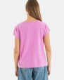 CAMISETA BÁSICA DE MUJER HOMBRO CAÍDO ROSA