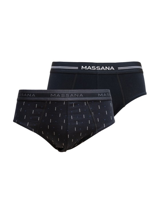 PACK 2 SLIPS HOMBRE NEGRO ESTAMPADO Y LISO
