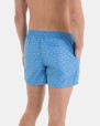 Men’s swim trunks in blue with contrast micro print