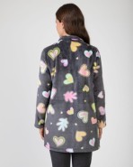 Short women's robe with zipper closure