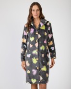 Bata de mujer larga con cierre de botones