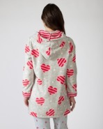 Short women's robe with zipper closure