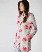 Short women's robe with zipper closure