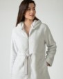 Short women's robe with zipper closure