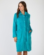 Long women's robe with button closure