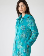 Long women's robe with button closure