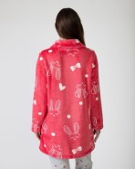 Short women's robe with zipper closure