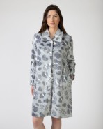 Long women's robe with button closure