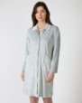 Short women's robe with button closure
