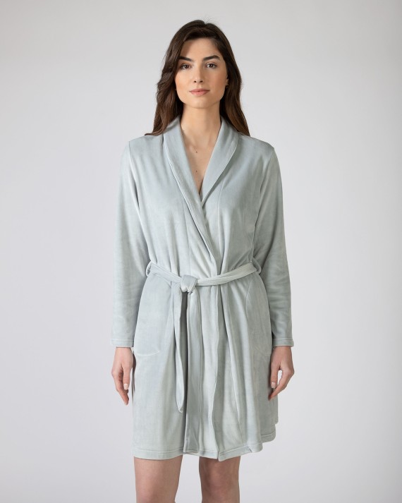 Short women's crossover gown