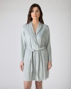 Short women's crossover gown