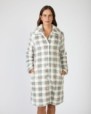 Long women's robe with button closure