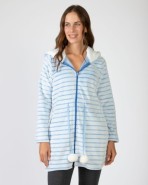 Short women's robe with zipper closure