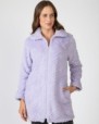 Short women's robe with zipper closure