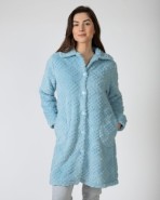 Long women's robe with button closure
