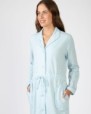 Long women's robe with button closure