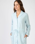 Long women's robe with button closure