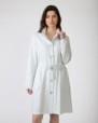 Long women's robe with button closure