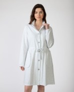 Long women's robe with button closure
