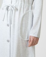 Long women's robe with button closure
