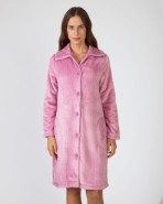 Long women's robe with button closure