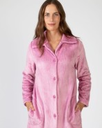 Long women's robe with button closure