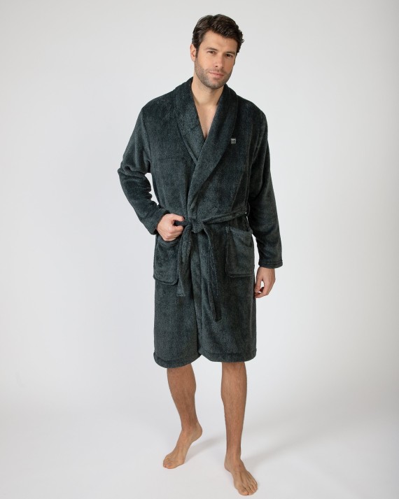 Long crossover men's robe