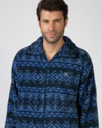 Short men's robe with zipper closure