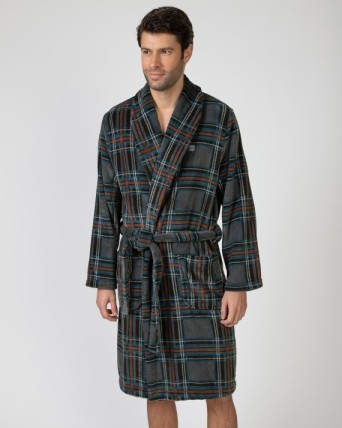 Long crossover men's robe