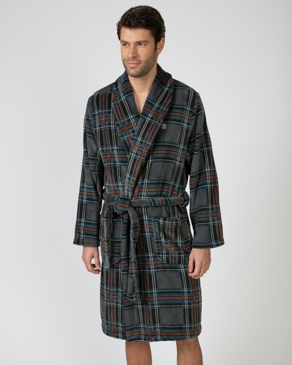 Long crossover men's robe