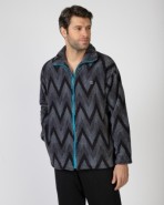 Short men's robe with zipper closure