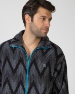 Short men's robe with zipper closure