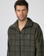 Short men's robe with zipper closure