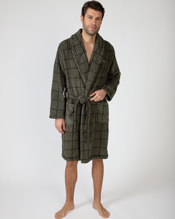 Long crossover men's robe