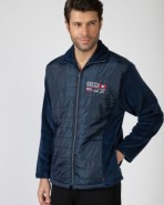 Short men's robe with zipper closure