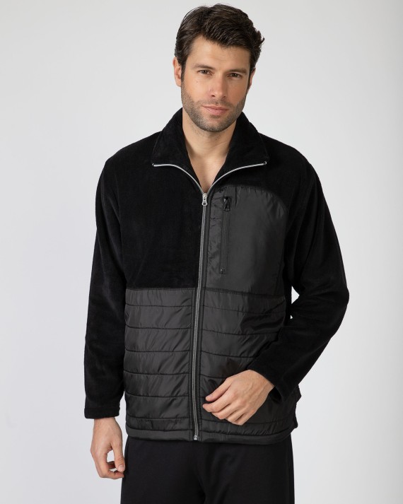 Short men's robe with zipper closure