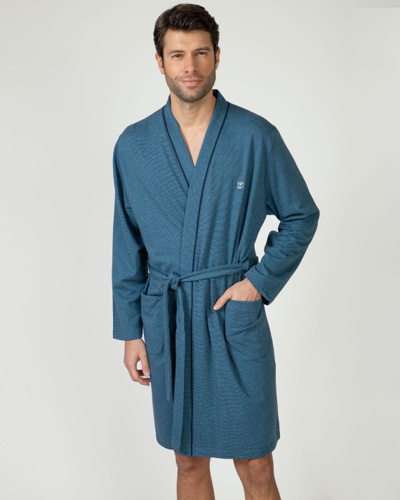 Long crossover men's robe