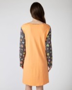 Short long-sleeved cotton nightgown