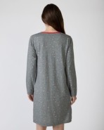Short printed nightgown with long sleeves