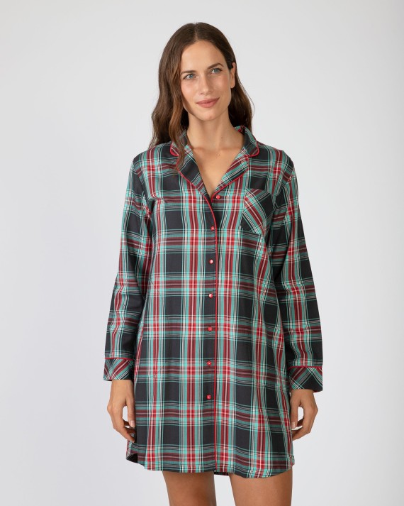 Camisó curt de tela obert de màniga llarga